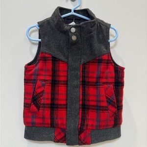 OshKosh B'gosh Red and Gray Plaid Kids Vest